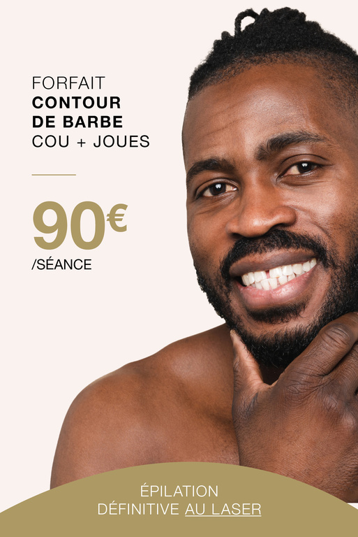 Épilation laser contour barbe peau foncée