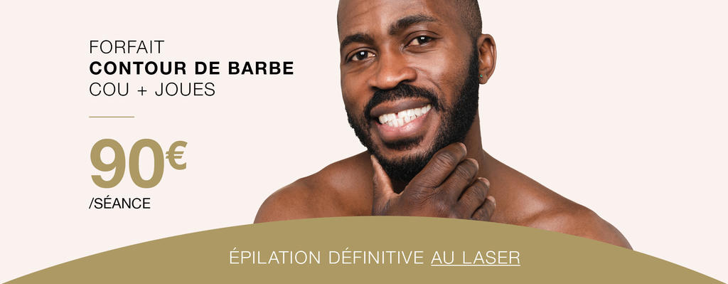 Épilation laser contour barbe homme peau foncée